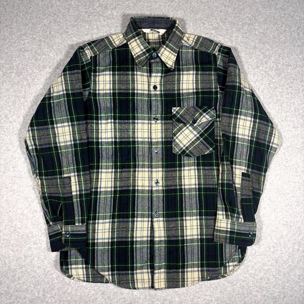 Vintage 70s Woolrich Shirt Mens Large Multicolor Plaid Flannel Button Up Outdoor